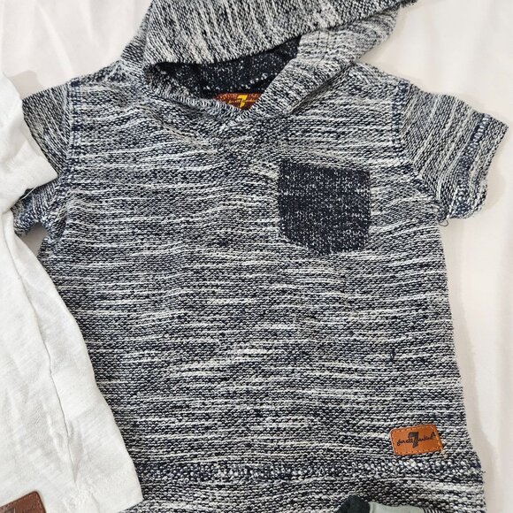 Set Of 3 Assorted Baby Shirts By 7 For All Mankind  Sizes 12M & 18M Mixed - Picture 2 of 11